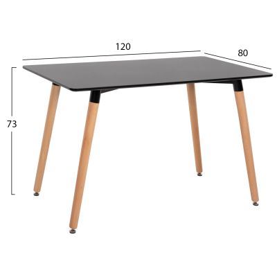 DINING SET 5PCS MINIMAL HM21173 MDF TOP IN BLACK--VELVET & METAL IN BLACK