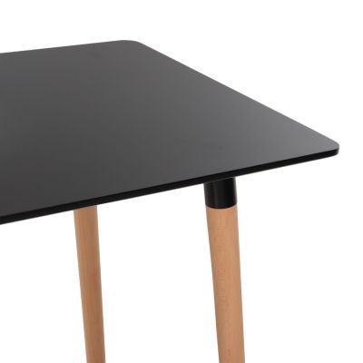 DINING SET 5PCS MINIMAL HM21173 MDF TOP IN BLACK--VELVET & METAL IN BLACK