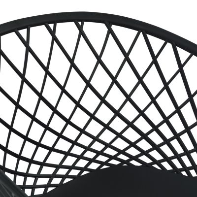 DINING SET 5PCS ARIADNE HM21174 MDF TOP & POLYPROPYLENE IN BLACK