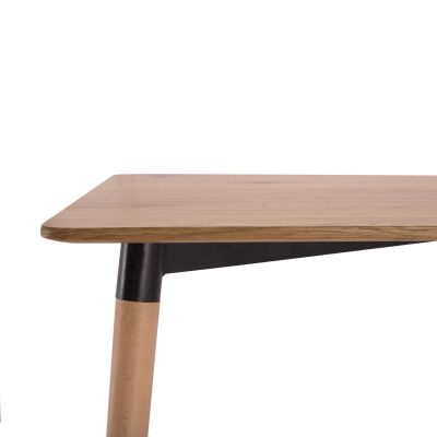 DINING SET 5PCS VANESSA HM21181 MDF TOP & FRAMES IN NATURAL WOOD COLOR-POLYPROPYLENE IN CAPPUCCINO