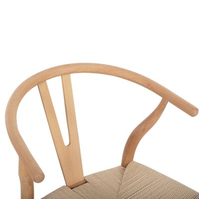 DINING SET 5PCS BRAVE HM21182 MDF TOP-BEECH WOOD & PAPER ROPE IN NATURAL COLOR