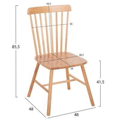 DINING SET 5PCS LUCIEN HM21183 MDF TOP & BEECH WOOD IN NATURAL COLOR