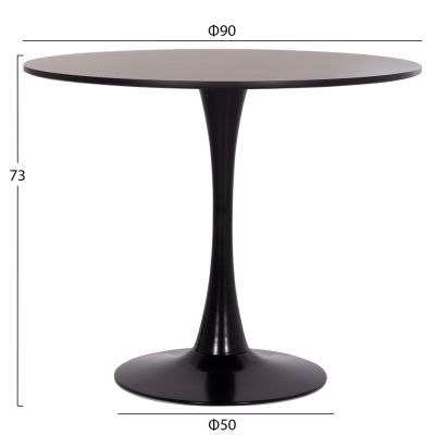 DINING SET 5PCS BROLIN HM21200 MDF TOP & METAL IN BLACK--DARK GREY FABRIC
