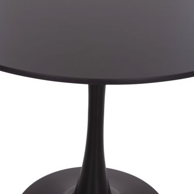 DINING SET 5PCS BROLIN HM21200 MDF TOP & METAL IN BLACK--DARK GREY FABRIC