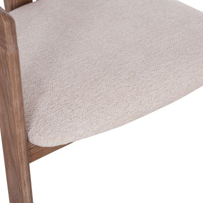 DINING CHAIR KALL HM18247.01 BEIGE FABRIC--MATTE WHITEWASH PLYWOOD 56x45x73Hcm.
