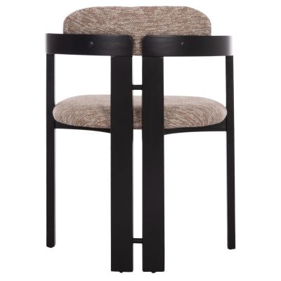 DINING CHAIR KALL HM18247.02 BROWN FABRIC--PLYWOOD IN BLACK 56x45x73Hcm.