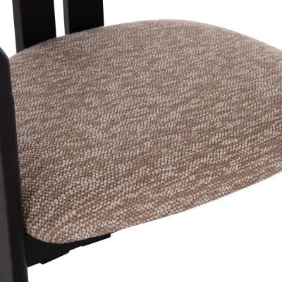 DINING CHAIR KALL HM18247.02 BROWN FABRIC--PLYWOOD IN BLACK 56x45x73Hcm.