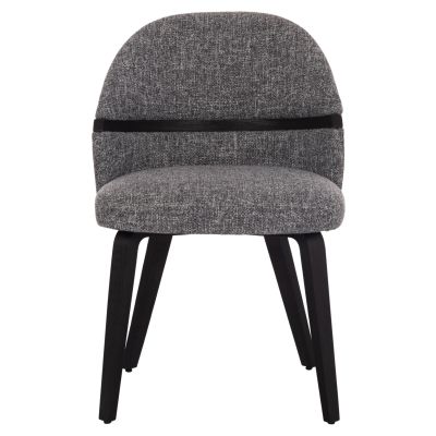 DINING CHAIR DEKKER HM18249.02 PLYWOOD IN BLACK--FABRIC IN GREY 50x60x80Hcm.