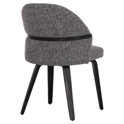 DINING CHAIR DEKKER HM18249.02 PLYWOOD IN BLACK--FABRIC IN GREY 50x60x80Hcm.
