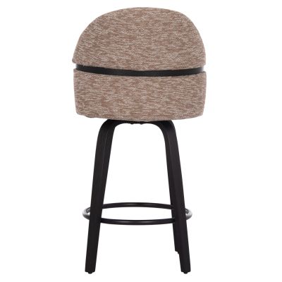 BAR STOOL SWIVEL DEKKER HM18250.02 PLYWOOD IN BLACK--FABRIC IN BROWN 48x54x96Hcm.