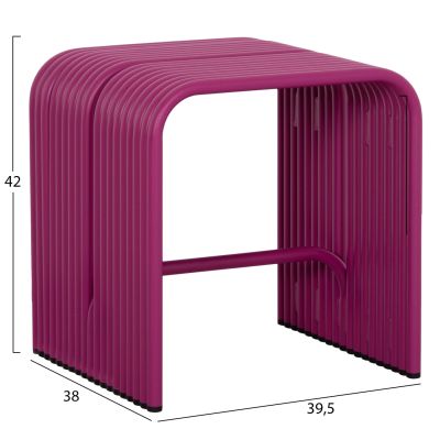 STOOL SERIES INTREPID HM6325.05 ALUMINUM IN PURPLE COLOR 40x38x42.5Hcm.
