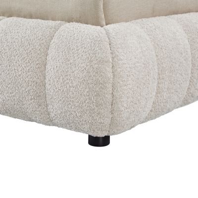DOUBLE BED WITH STORAGE SPACE BUBBLE HM730.03 BEIGE BOUCLE FABRIC--MATTRESS 160x200cm.