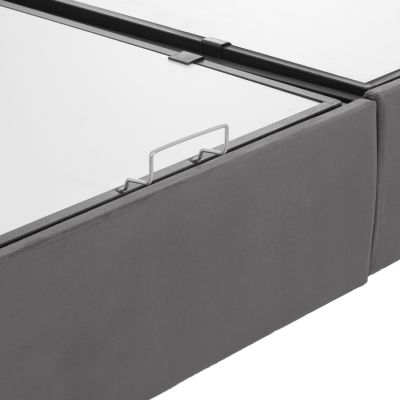 BED WITH MATTRESS DOUBLE MALENA HM21164 GREY VELVET & STORAGE SPACE--FOR 160x200cm