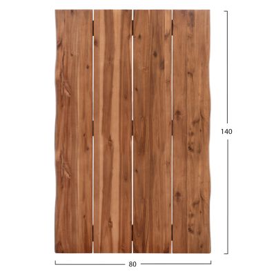 TABLETOP RECTANGULAR HM6301.01 SOLID ACACIA WOOD IN NATURAL COLOR--140x80x3.5 (thickness)cm.