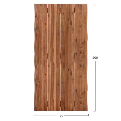 TABLETOP RECTANGULAR HM6303.01 SOLID ACACIA WOOD IN NATURAL COLOR--200x100x3.5 (thickness)cm.
