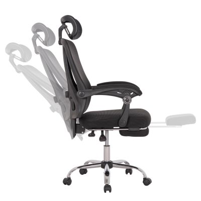 OFFICE CHAIR BARNET HM18258.01 BLACK MESH-BLACK FRAME NYLON 61x62x123Hcm.