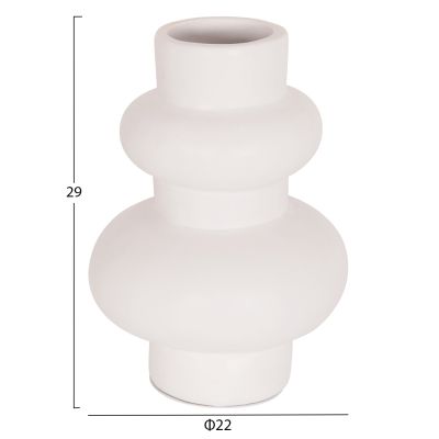 TABLE DECORATIVE VASE LEMA HM4664.02M TERRACOTA IN WHITE--Φ22x29Hcm.