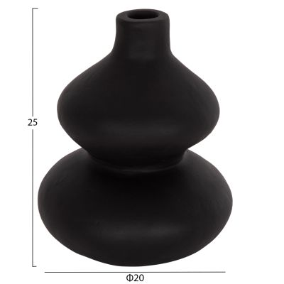 TABLE DECORATIVE VASE CHELIN HM4670S TERRACOTA IN BLACK--Φ20x25Hcm.