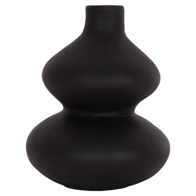 TABLE DECORATIVE VASE CHELIN HM4670S TERRACOTA IN BLACK--Φ20x25Hcm.