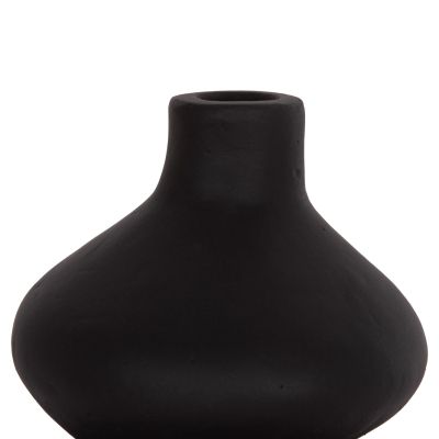 TABLE DECORATIVE VASE CHELIN HM4670S TERRACOTA IN BLACK--Φ20x25Hcm.