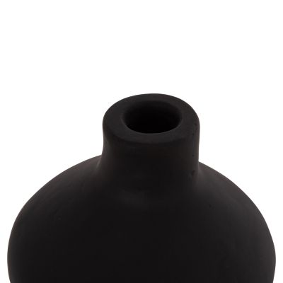 TABLE DECORATIVE VASE CHELIN HM4670S TERRACOTA IN BLACK--Φ20x25Hcm.