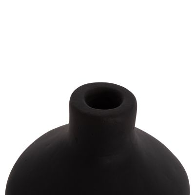 TABLE DECORATIVE VASE CHELIN HM4670S TERRACOTA IN BLACK--Φ20x25Hcm.