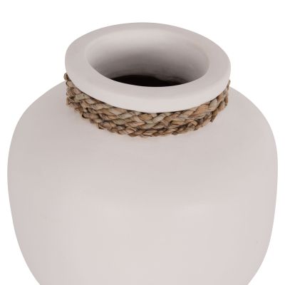 TABLE DECORATIVE VASE CAMMER HM4687.02S TERRACOTA IN WHITE--Φ22x20Hcm.
