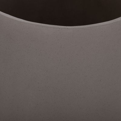 SET 3 POTS/VASES WITH TEAK BASES TRYLL HM4681.03 FIBER CEMENT IN GREY
