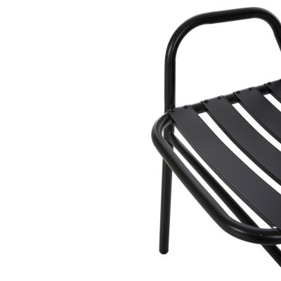 OUTDOOR DINING SET 5PCS ADAM HM21219.01 METAL CHAIRS & TABLE 110x60 BLACK