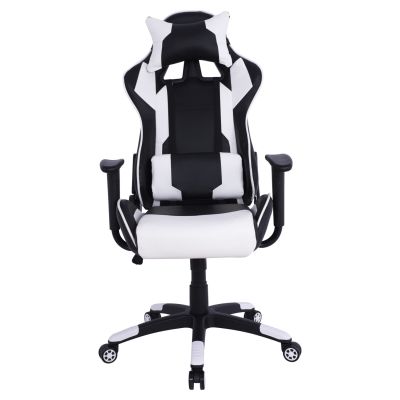 Офис Геймърски стол HM1072.04 Черно-Бял цвят 66,5x70x(122-129) см
