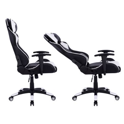 Офис Геймърски стол HM1072.04 Черно-Бял цвят 66,5x70x(122-129) см