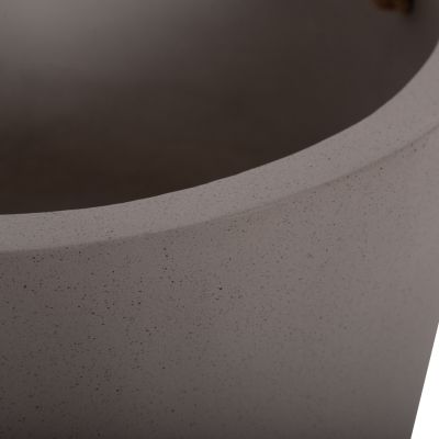 INDOOR PLANTER/POT SERIES TRYLL HM4690L FIBER CEMENT IN GREY & ROPE Φ40x25.5Hcm.