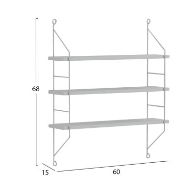 WALL SHELVES ACHALA HM9185.15 MELAMINE IN WHITE 60x15x68Hcm.