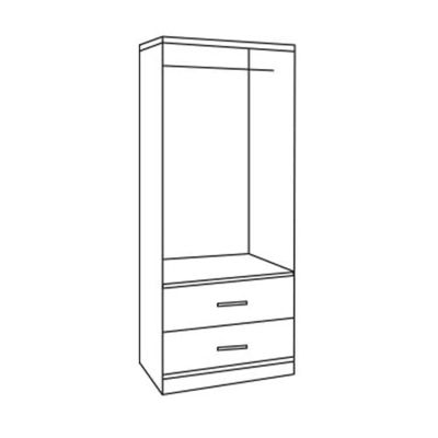 Wardrobe 2 Door with 2 drawers HM338.01 Zebrano 80x42x181