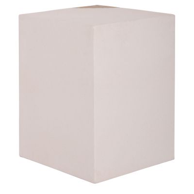 SQUARE SIDE TABLE LEIA HM18163.02 FIBER CEMENT IN WHITE--TEAK WOOD 32.5x32.5x46Hcm.