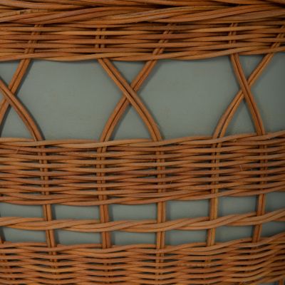 COFFEE TABLE ROUND VILHENA HM18165 FIBER CEMENT GREEN--NATURAL RATTAN Φ56x47Hcm.