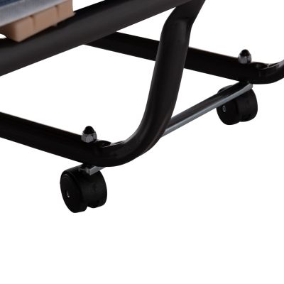 FOLDABLE BED SLADE HM604.03 METAL WITH WHEELS & MATTRESS 6.5cm BLUE JEANS LOOK 80x183x37.5Hcm.