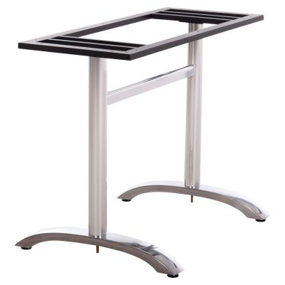 DOUBLE BASE FOR TABLE HM461.13 CHROMED METAL WITH HEIGHT ADJUSTERS 100x60x73Hcm