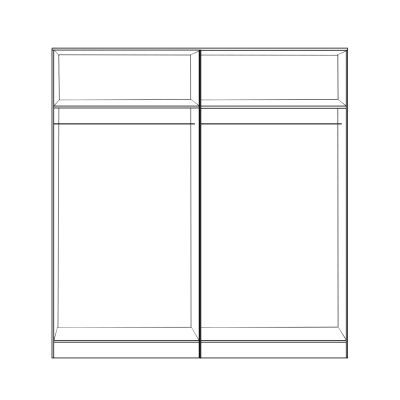 Set 2 pieces Wardrobe 4 leaf Zebrano 160x42x181 HM11350.01