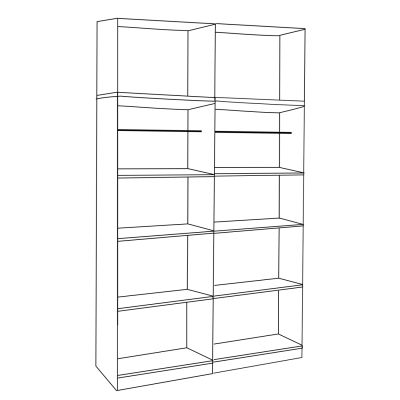 Set 4 pieces Wardrobe Four Leaf with loft Zebrano 160x42x241 HM11353.01