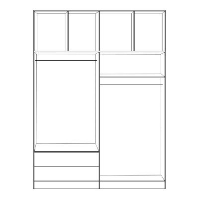 Set 4 pieces Wardrobe Four Leaf with loft Zebrano 160x42x241 HM11355.01