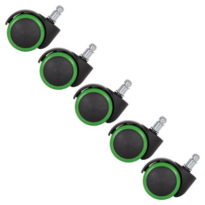 REPLACEMENT CASTOR WHEELS 5PCS SET FOR OFFICE CHAIRS HM1203.03--BLACK & GREEN