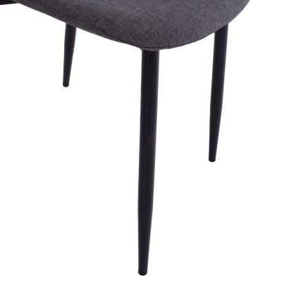 DINING SET 5PCS RAVEN HM21068.02 CERAMIC TOP BLACK MARBLE--GREY FABRIC