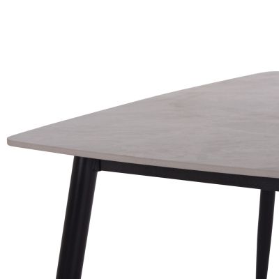 DINING SET 5PCS RAVEN HM21068.03 CERAMIC TOP GREY MARBLE--GREY FABRIC