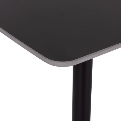 DINING SET 5PCS RAVEN HM21072.02 CERAMIC TOP IN BLACK MARBLE & 4 CHAIRS