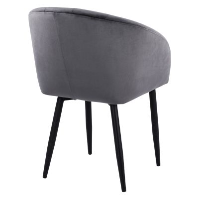 Фотьойл Bessie HM8699.01 Velvet Grey с метална конструкция 60x62x80 см.