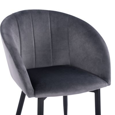 Фотьойл Bessie HM8699.01 Velvet Grey с метална конструкция 60x62x80 см.