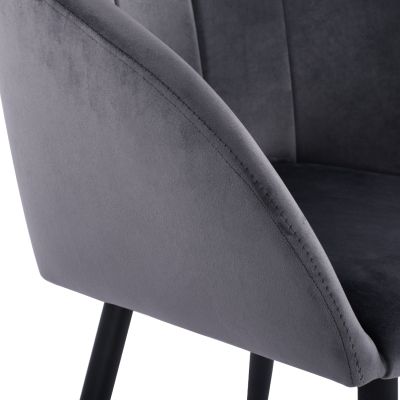 Фотьойл Bessie HM8699.01 Velvet Grey с метална конструкция 60x62x80 см.