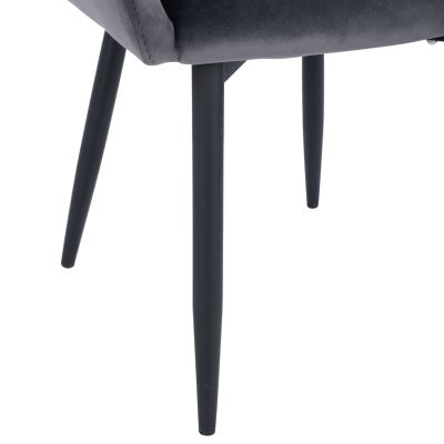 Фотьойл Bessie HM8699.01 Velvet Grey с метална конструкция 60x62x80 см.