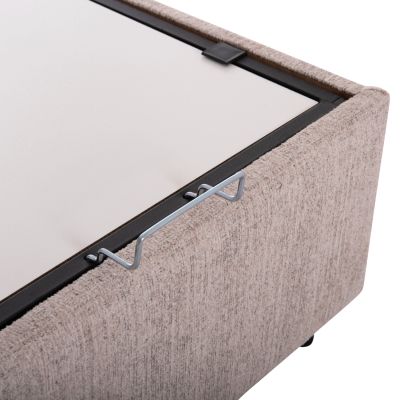 BED WITH STORAGE SPACE MILO HM738.22 BEIGE BOUCLE FABRIC FOR MATTRESS 140x200cm